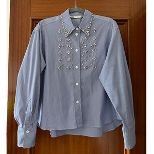 NWT Zara jeweled shirt - sz Med -